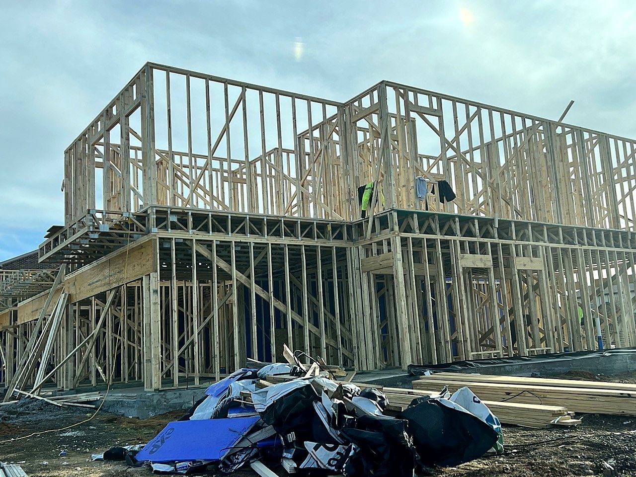 Two-story wood framing